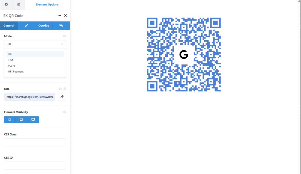 An image of the QR code in element kit for Avada